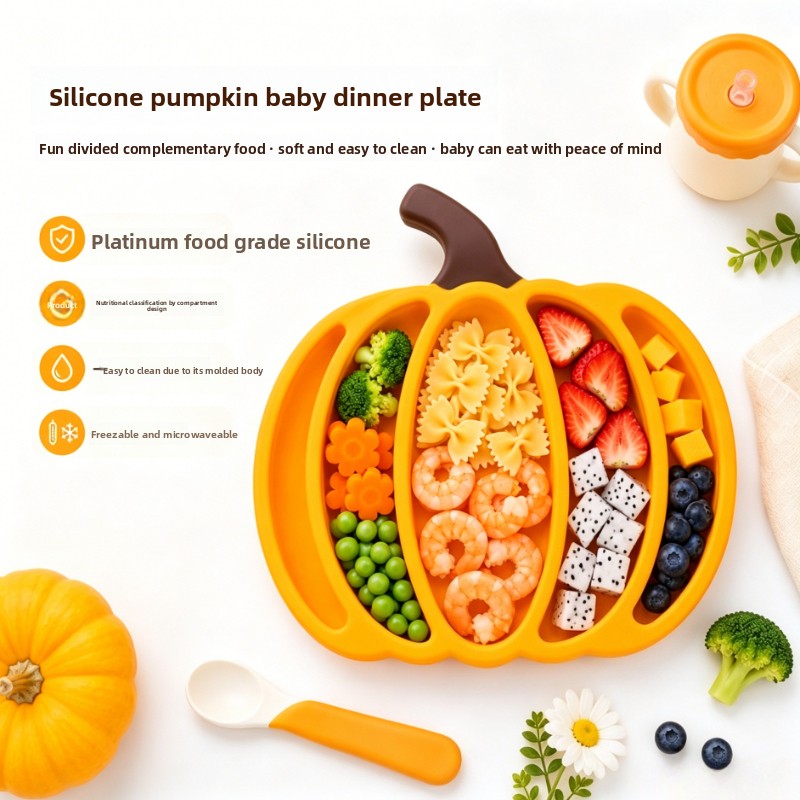 Baby Food Vegetables - Силиконовая детская тарелка с разделителями в